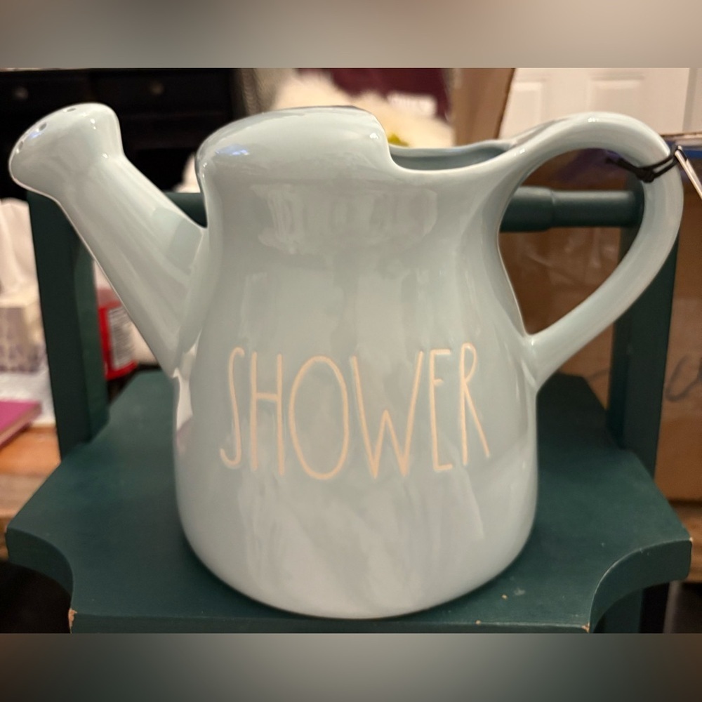 Light Blue Ceramic Watering Can